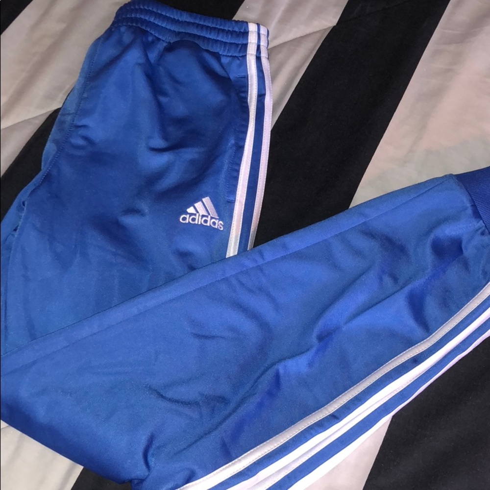 Royal blue Adidas track pants
